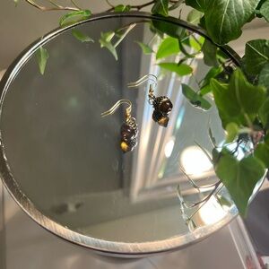 Gold and Brown Acorn Fall Earrings